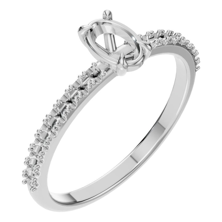 Accented Solitaire Ring Mounting - Oval 6x4mm