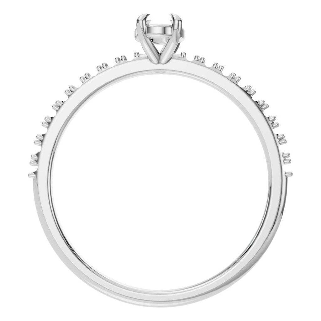 RI-4945 White Gold Ring UNSET - Top View