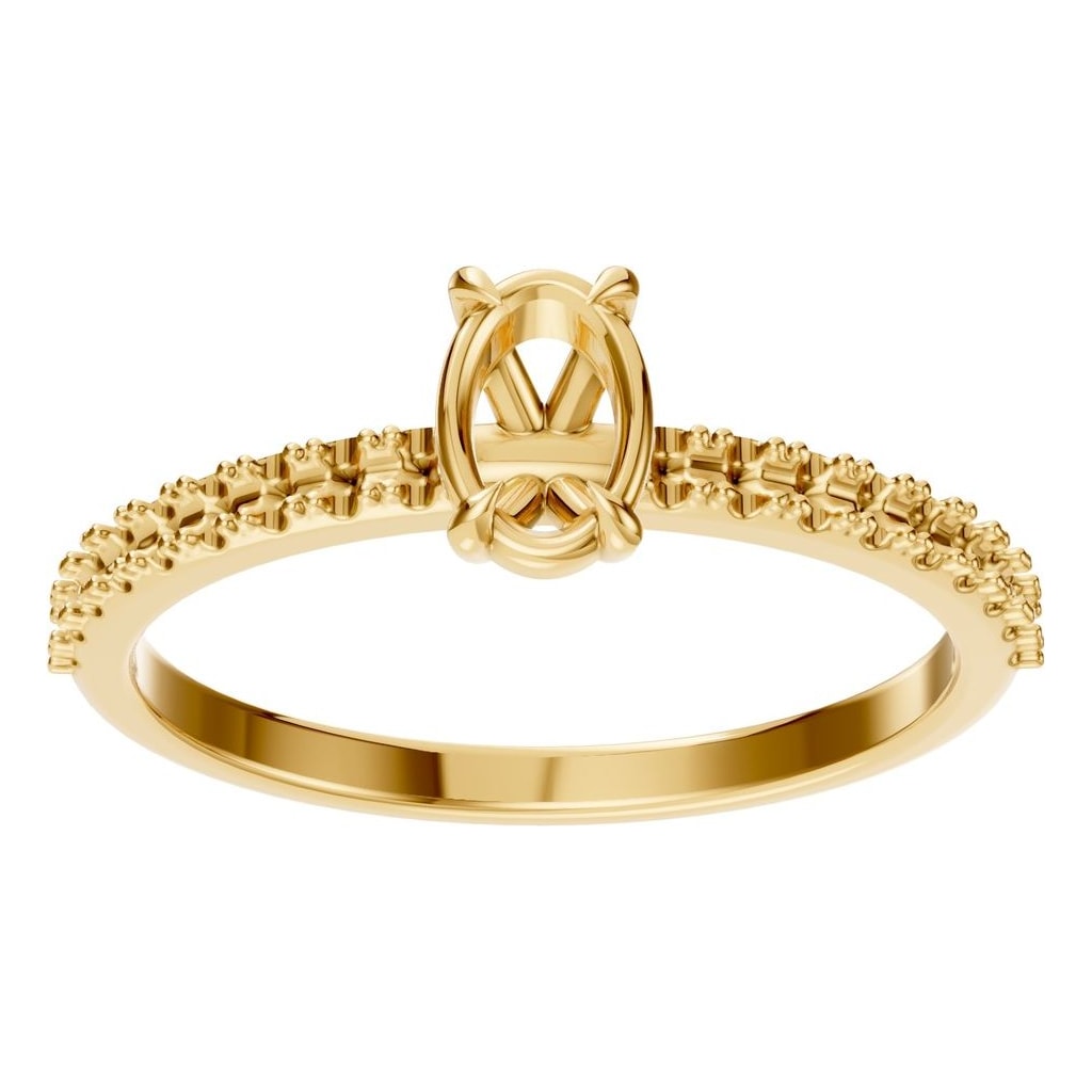 RI-4945 Yellow Gold Ring UNSET - Front View