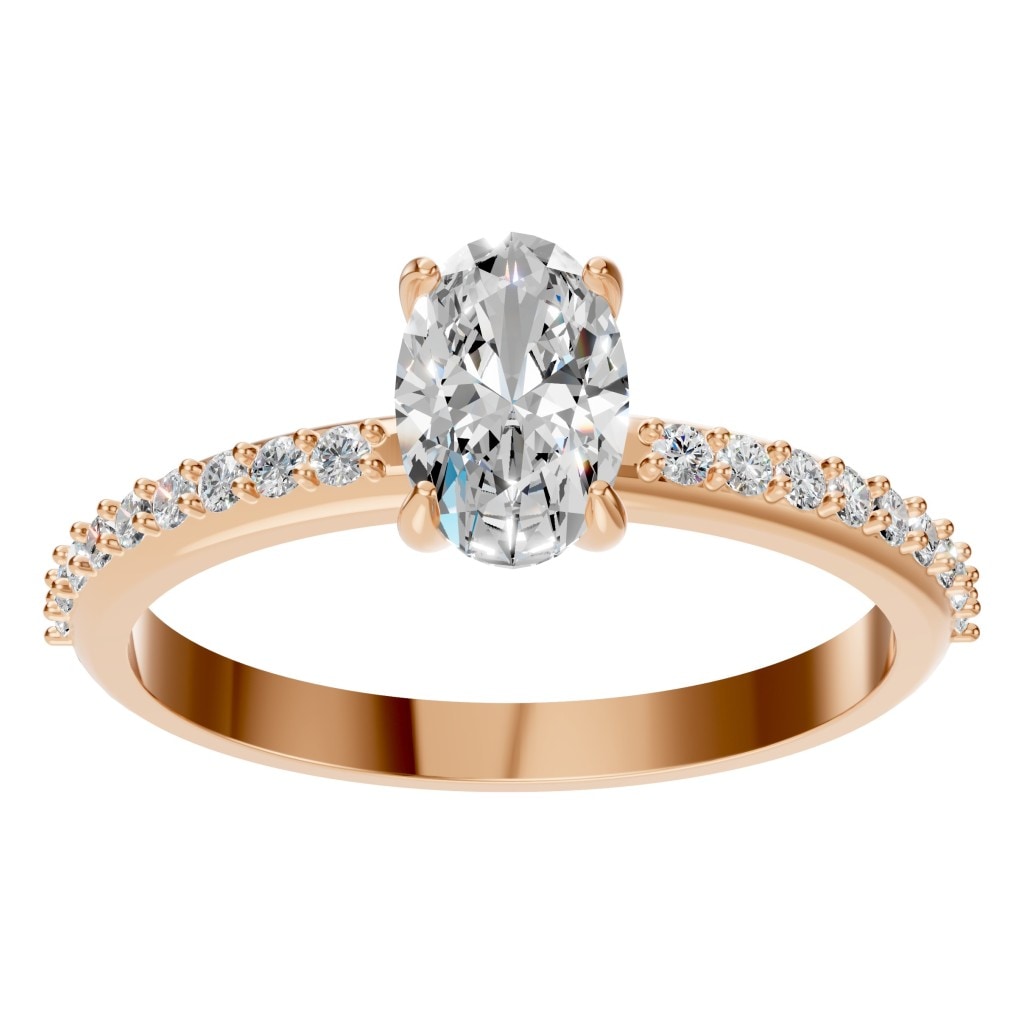 RI-4945 Rose Gold Ring SET - Front View
