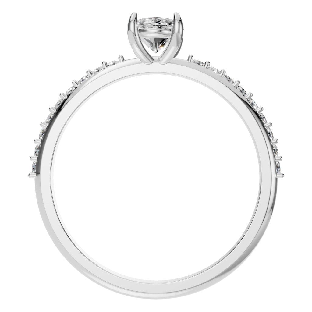 RI-4945 White Gold Ring SET - Top View