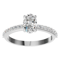 RI-4945 White Gold Ring SET - Front View
