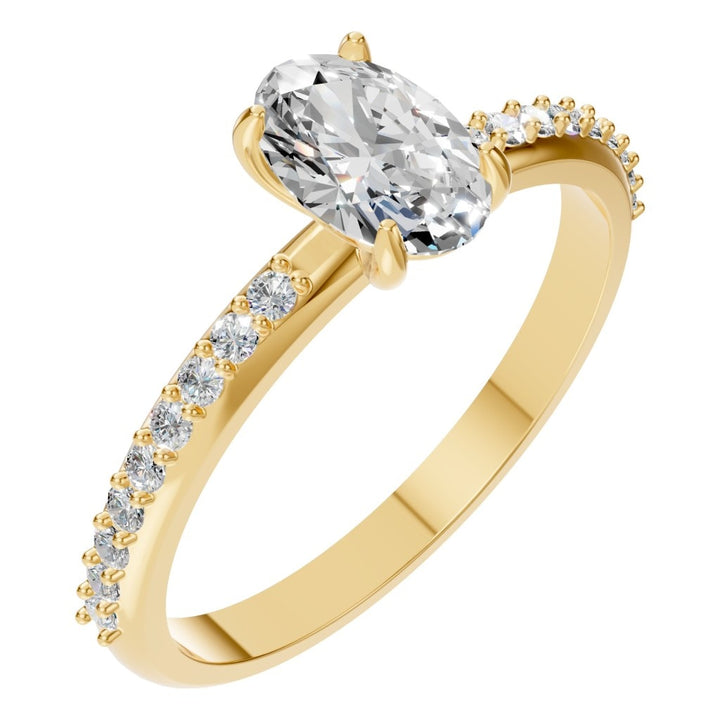 Accented Solitaire Ring Mounting - Oval 7x4.5mm