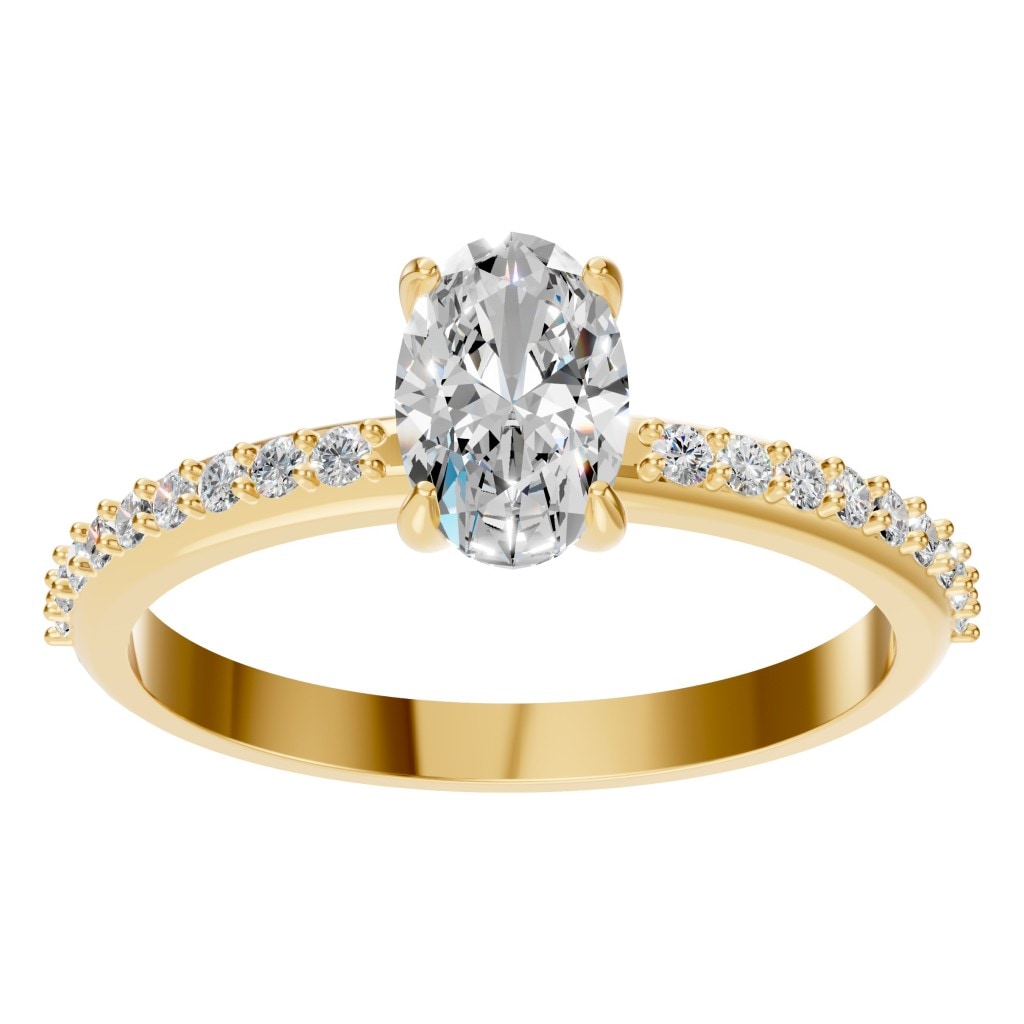 RI-4945 Yellow Gold Ring SET - Front View