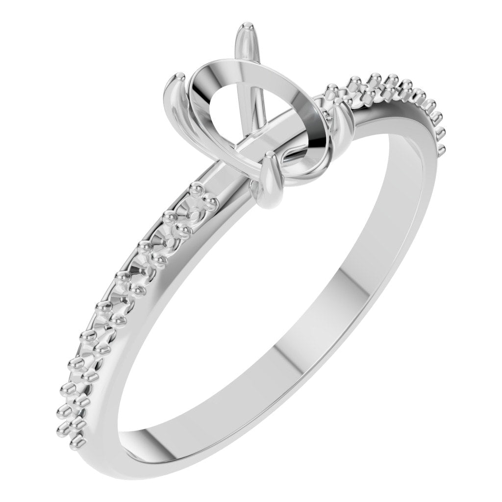 RI-4945 White Gold Ring UNSET - Main View
