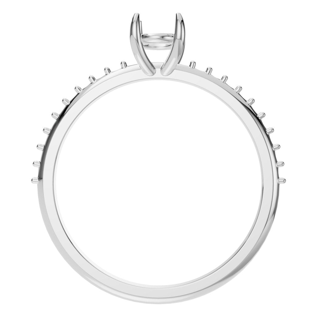 RI-4945 White Gold Ring UNSET - Top View