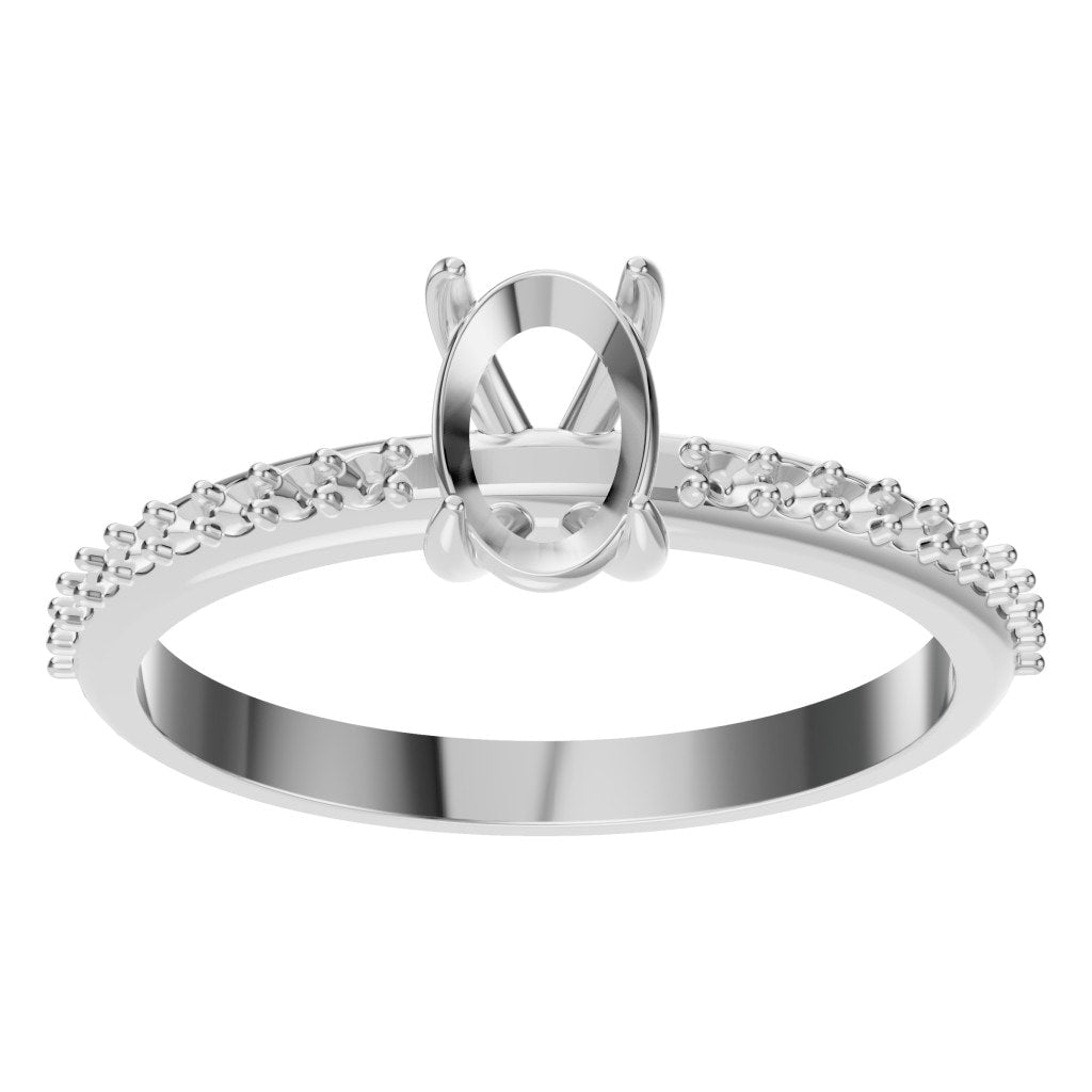 RI-4945 White Gold Ring UNSET - Front View
