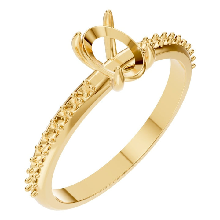 Accented Solitaire Ring Mounting - Oval 7x4.5mm