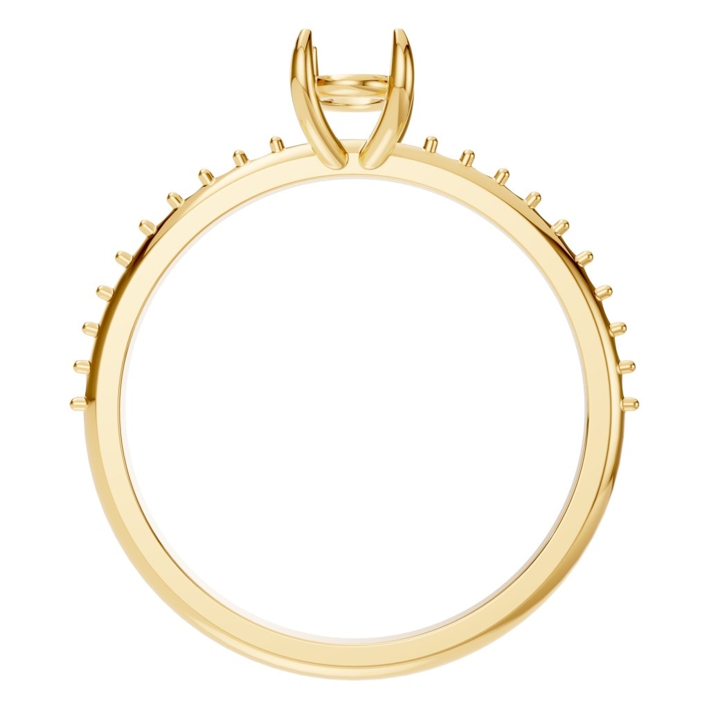 RI-4945 Yellow Gold Ring UNSET - Top View