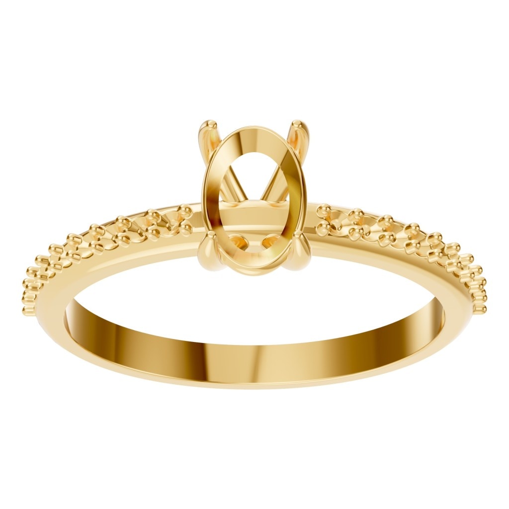 RI-4945 Yellow Gold Ring UNSET - Front View