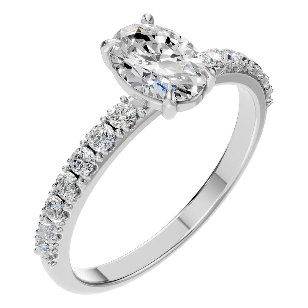 RI-4945 White Gold Ring SET - Main View
