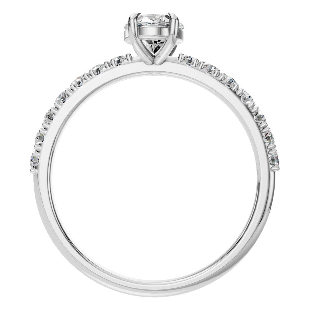 RI-4945 White Gold Ring SET - Top View