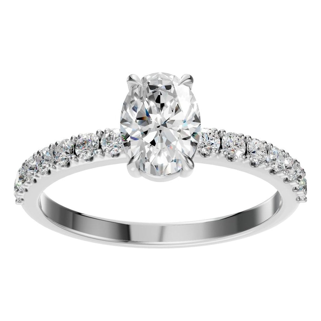RI-4945 White Gold Ring SET - Front View
