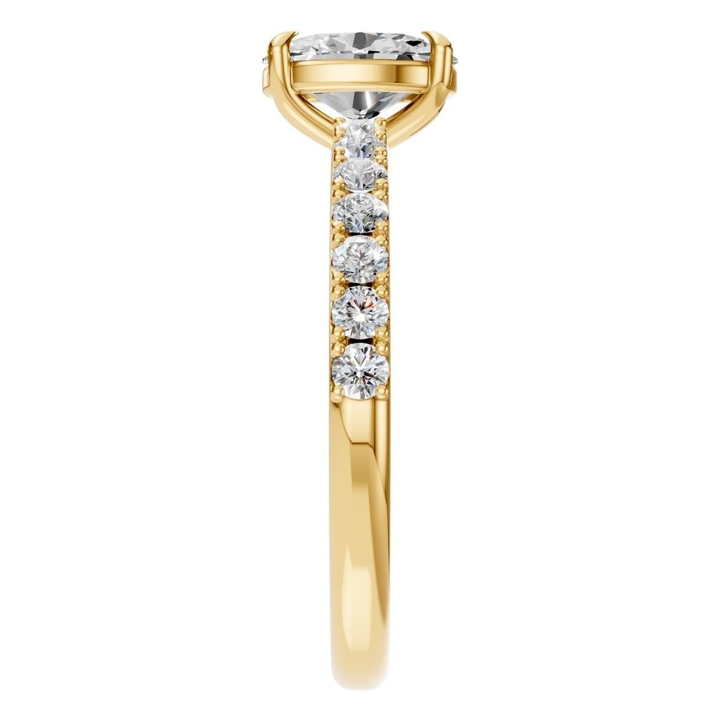 RI-4945 Yellow Gold Ring SET - Side View