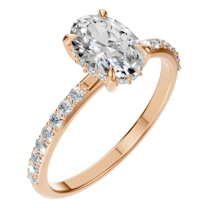 Accented Solitaire Ring Mounting - Oval 8x5.5mm