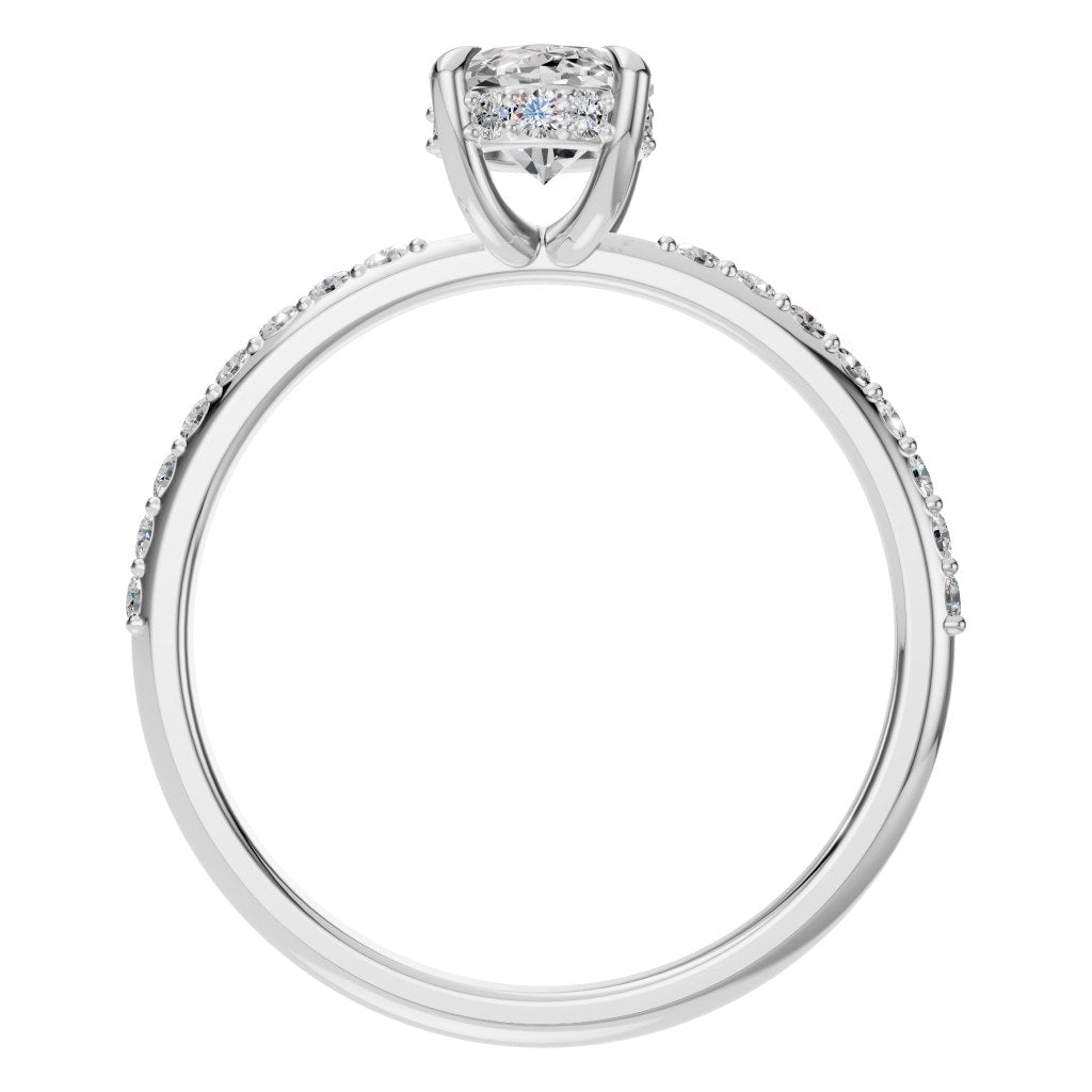RI-4945 White Gold Ring SET - Top View