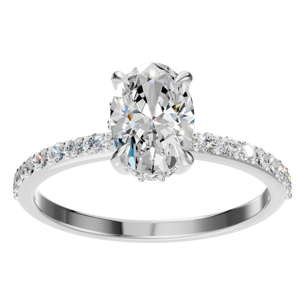 RI-4945 White Gold Ring SET - Front View