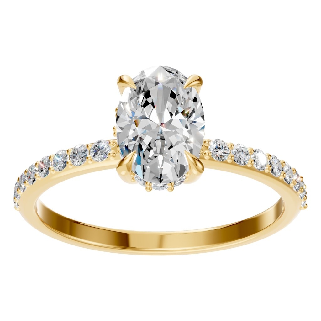 RI-4945 Yellow Gold Ring SET - Front View