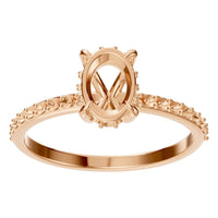 RI-4945 Rose Gold Ring UNSET - Front View