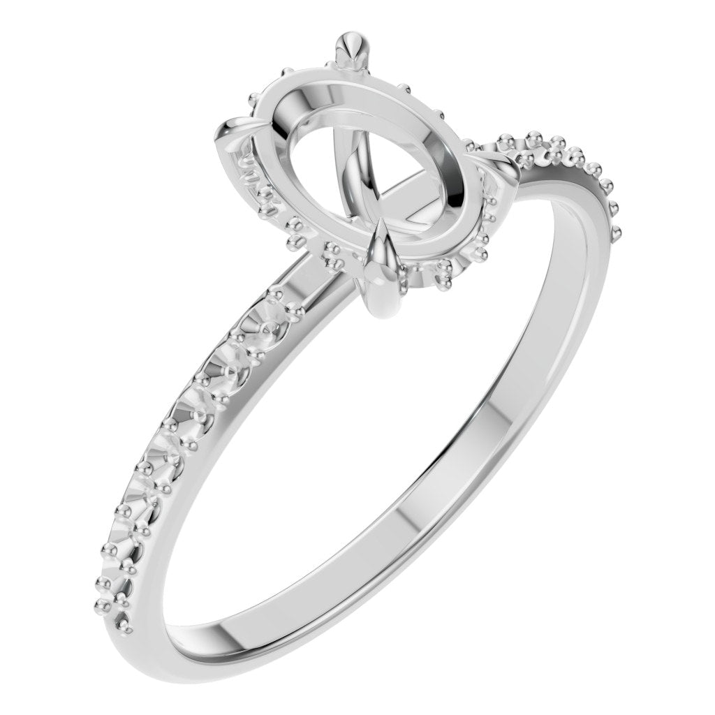 RI-4945 White Gold Ring UNSET - Main View