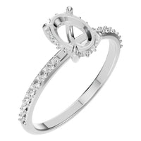 RI-4945 White Gold Ring UNSET - Main View