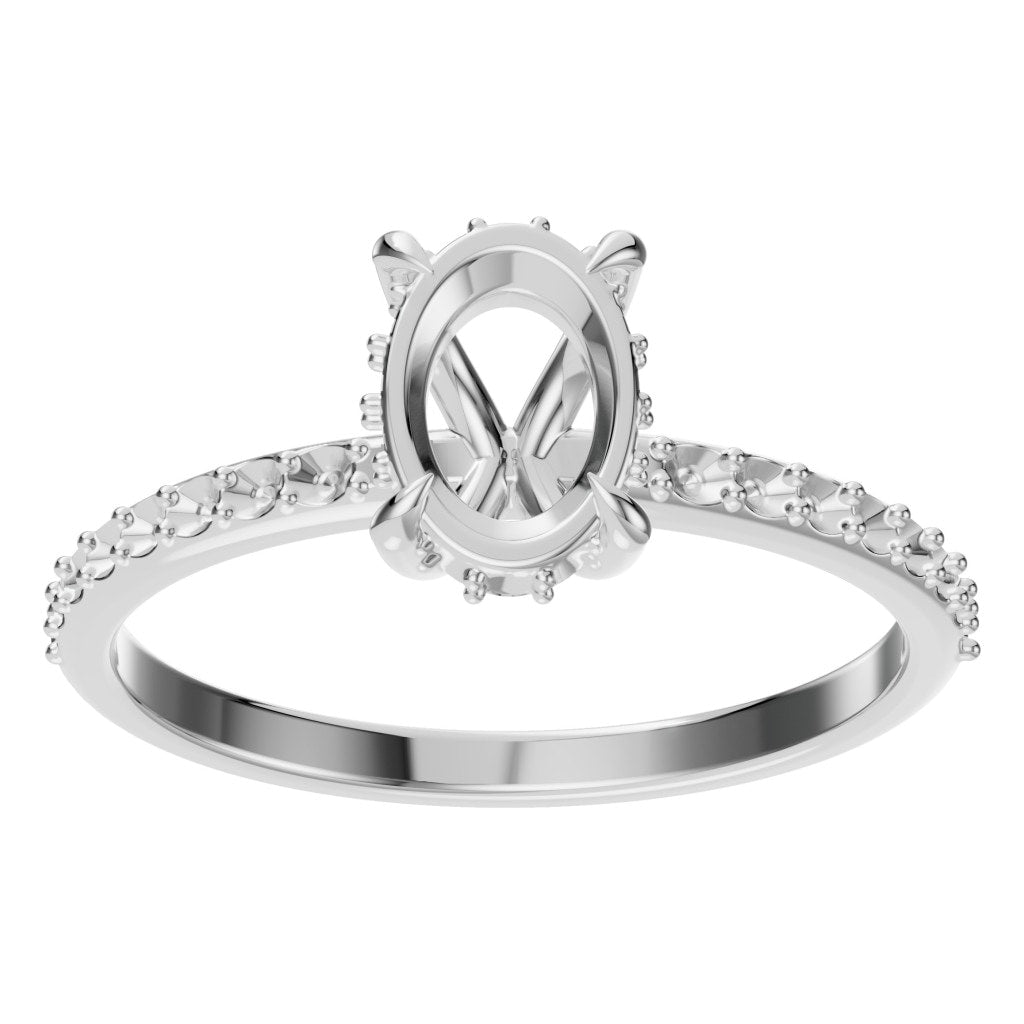 RI-4945 White Gold Ring UNSET - Front View