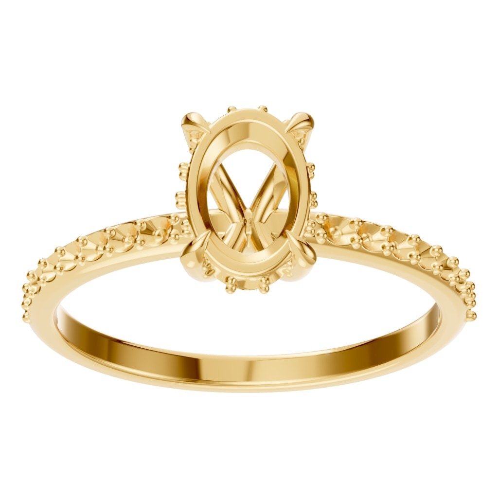 RI-4945 Yellow Gold Ring UNSET - Front View