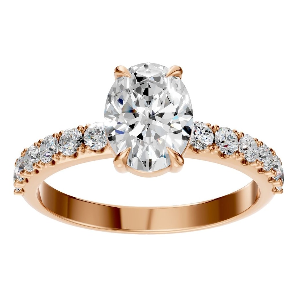 RI-4945 Rose Gold Ring SET - Front View