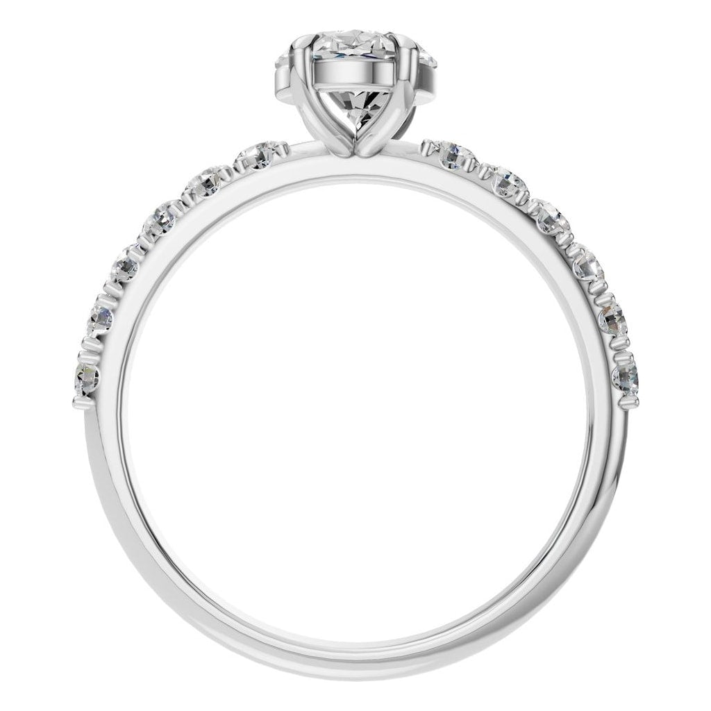 RI-4945 White Gold Ring SET - Top View