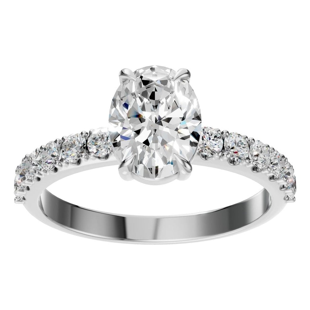RI-4945 White Gold Ring SET - Front View