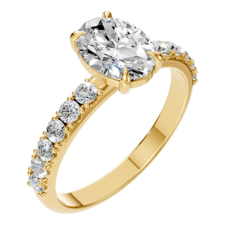 Accented Solitaire Ring Mounting - Oval 8x6mm