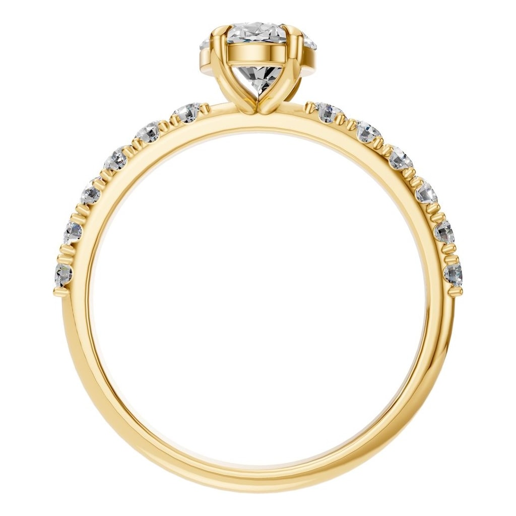 RI-4945 Yellow Gold Ring SET - Top View