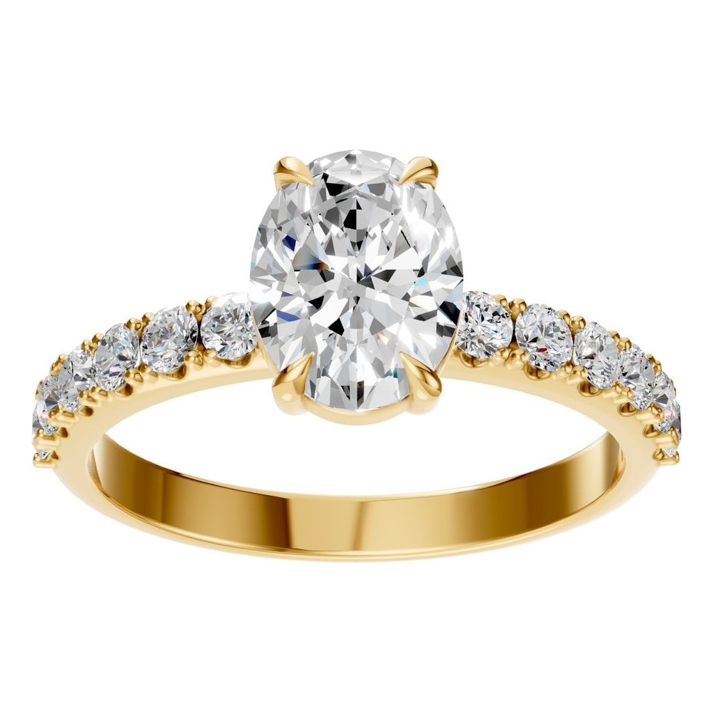 RI-4945 Yellow Gold Ring SET - Front View
