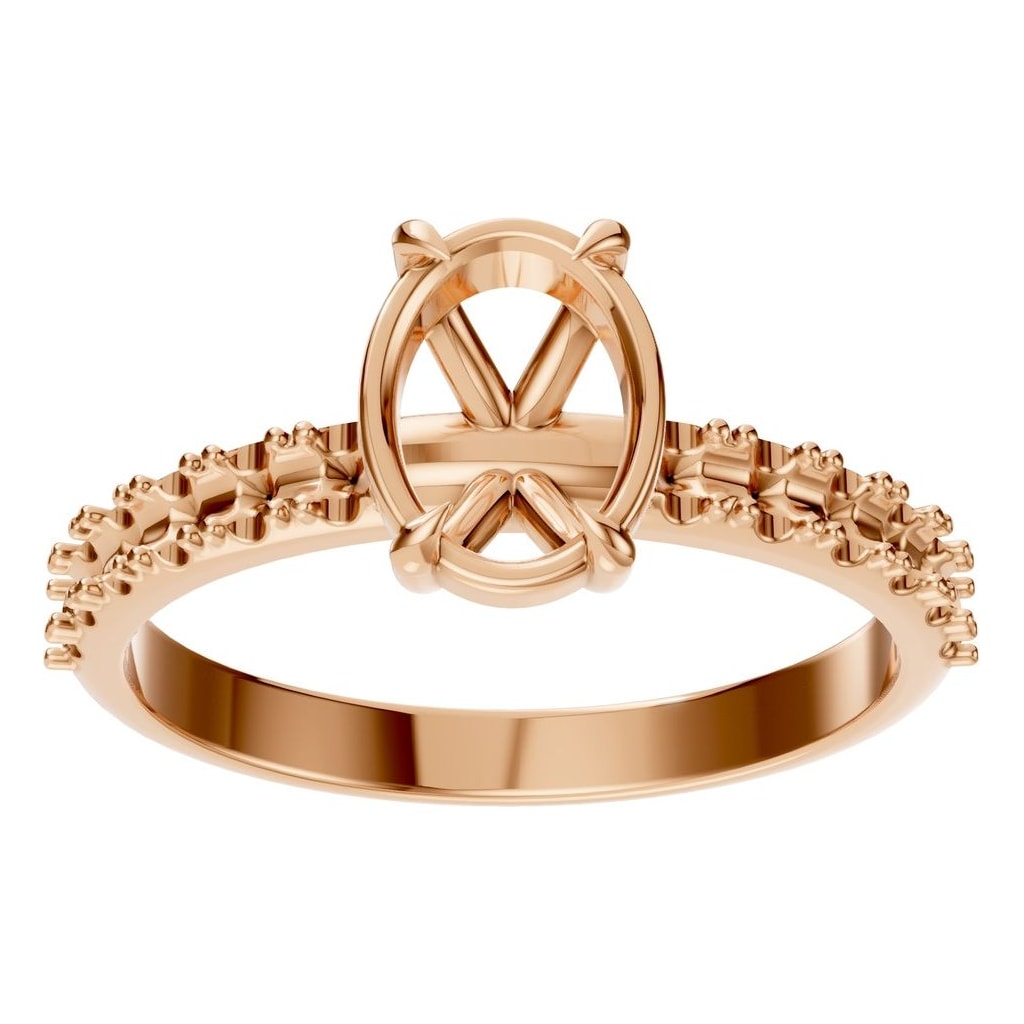 RI-4945 Rose Gold Ring UNSET - Front View