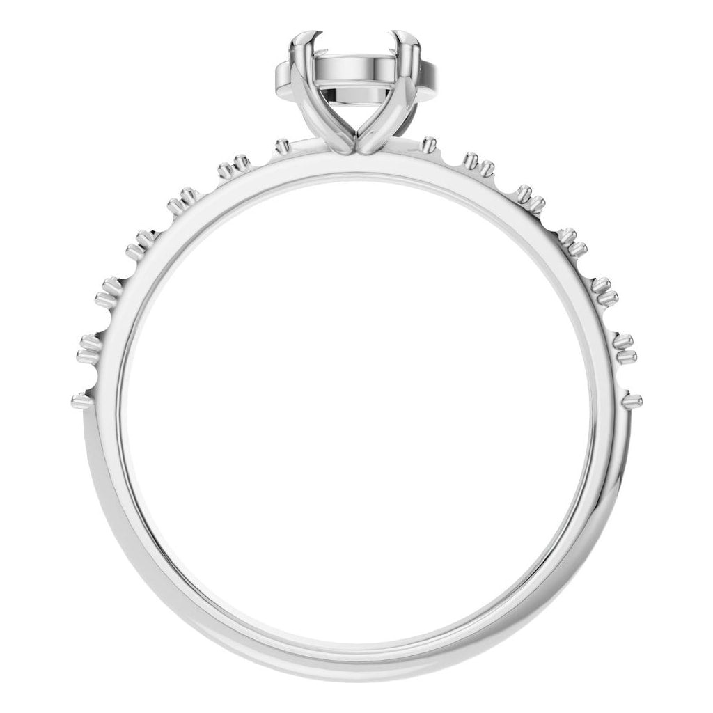 RI-4945 White Gold Ring UNSET - Top View