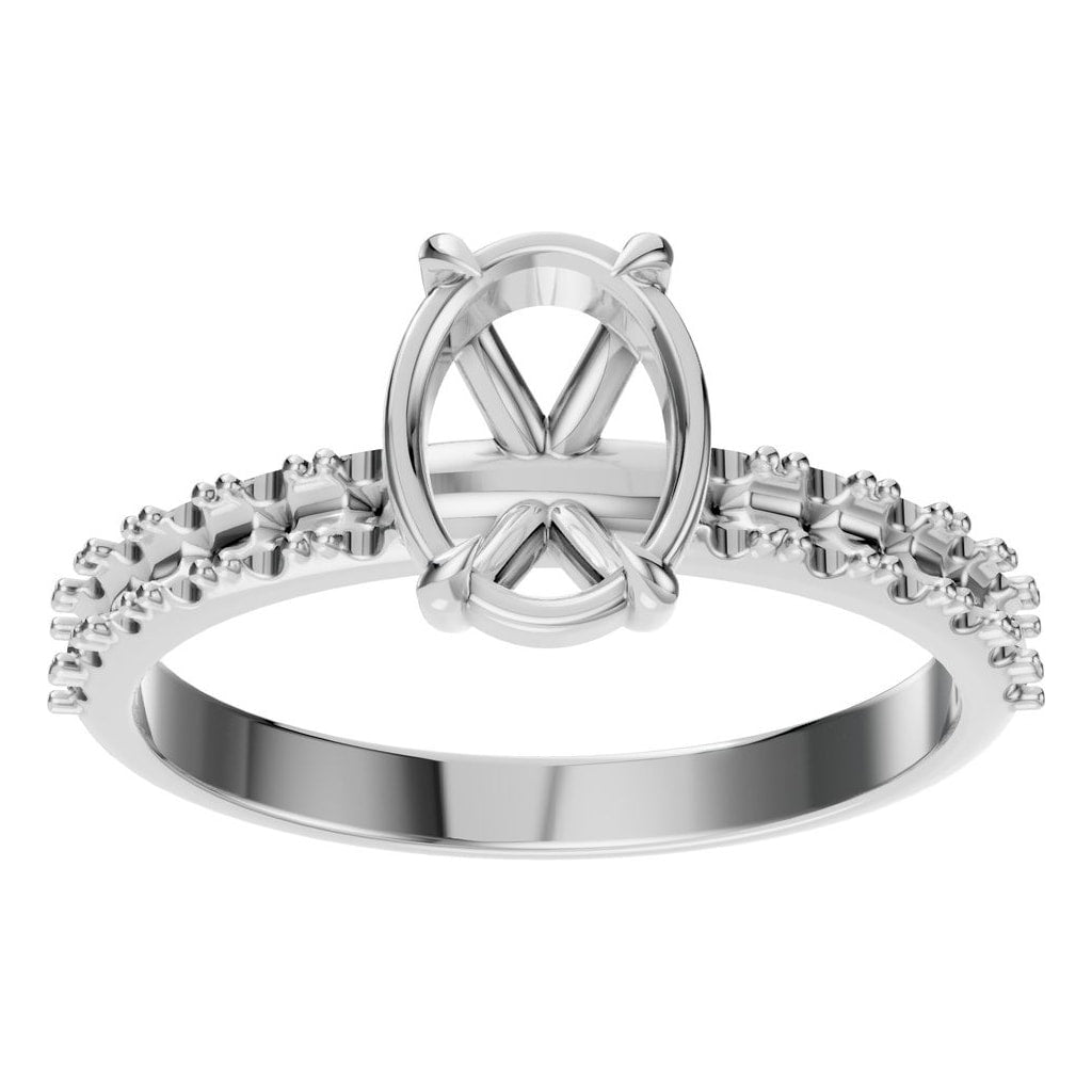 RI-4945 White Gold Ring UNSET - Front View