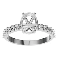 RI-4945 White Gold Ring UNSET - Front View