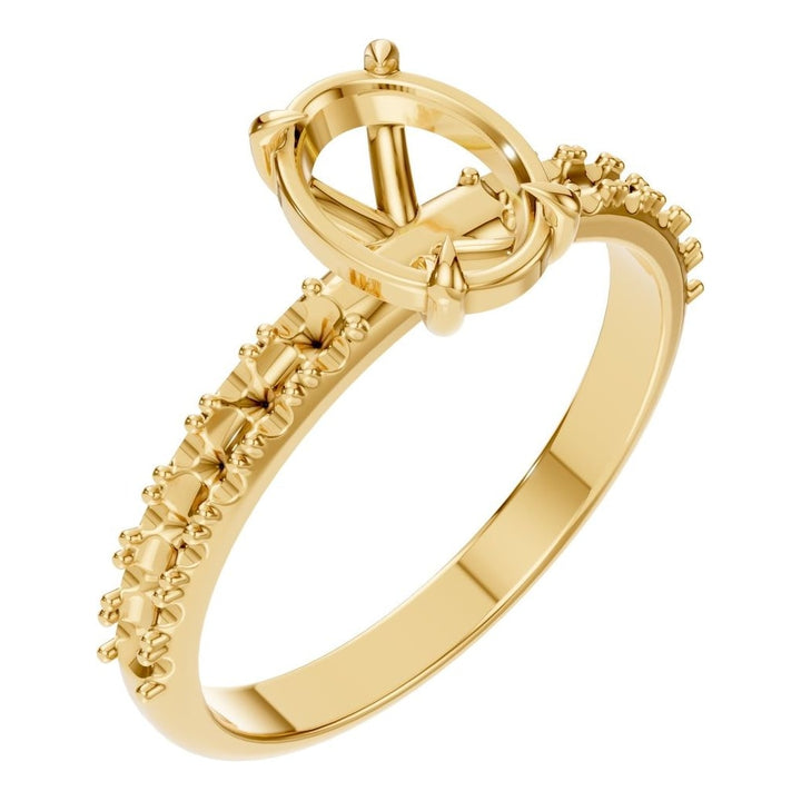 Accented Solitaire Ring Mounting - Oval 8x6mm