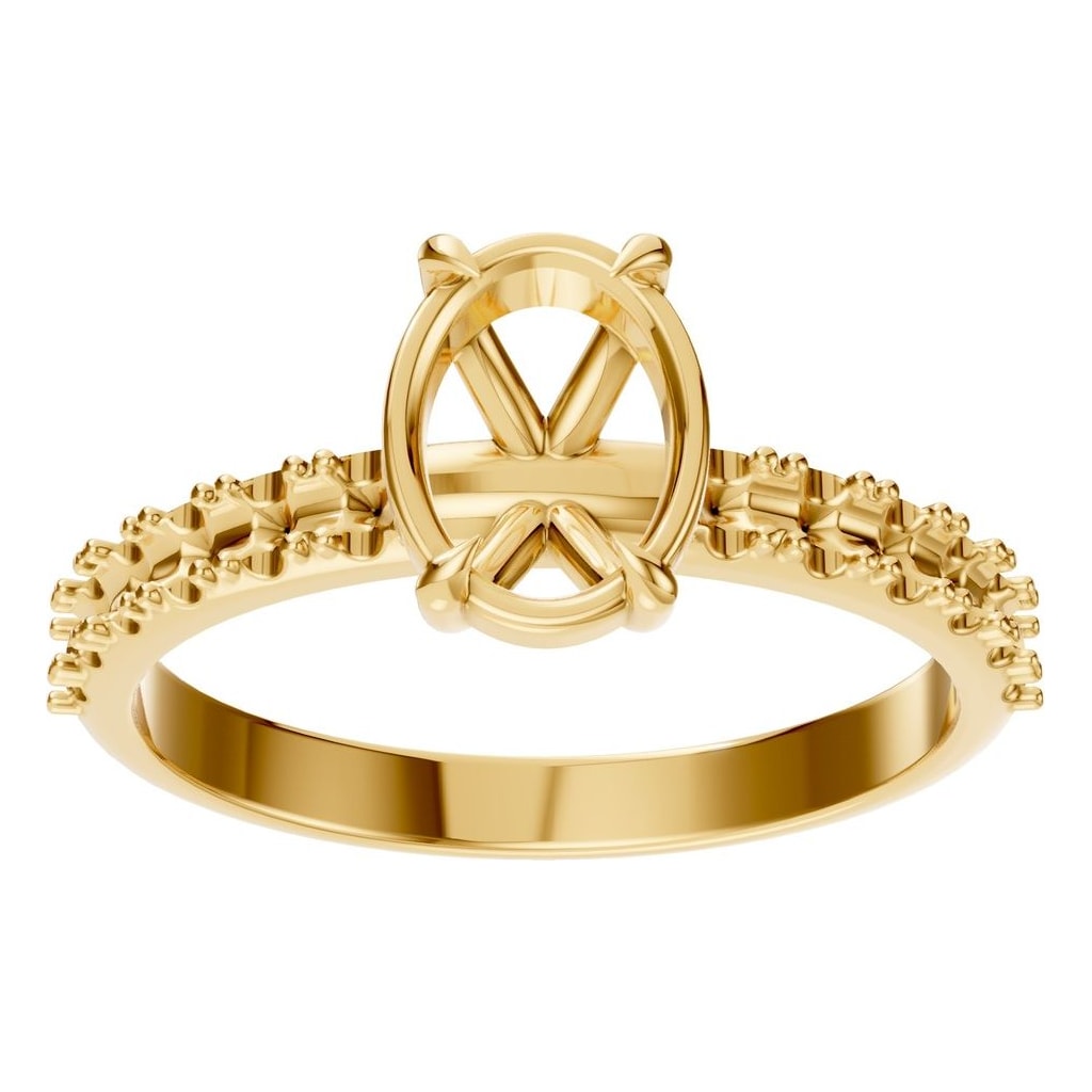 RI-4945 Yellow Gold Ring UNSET - Front View