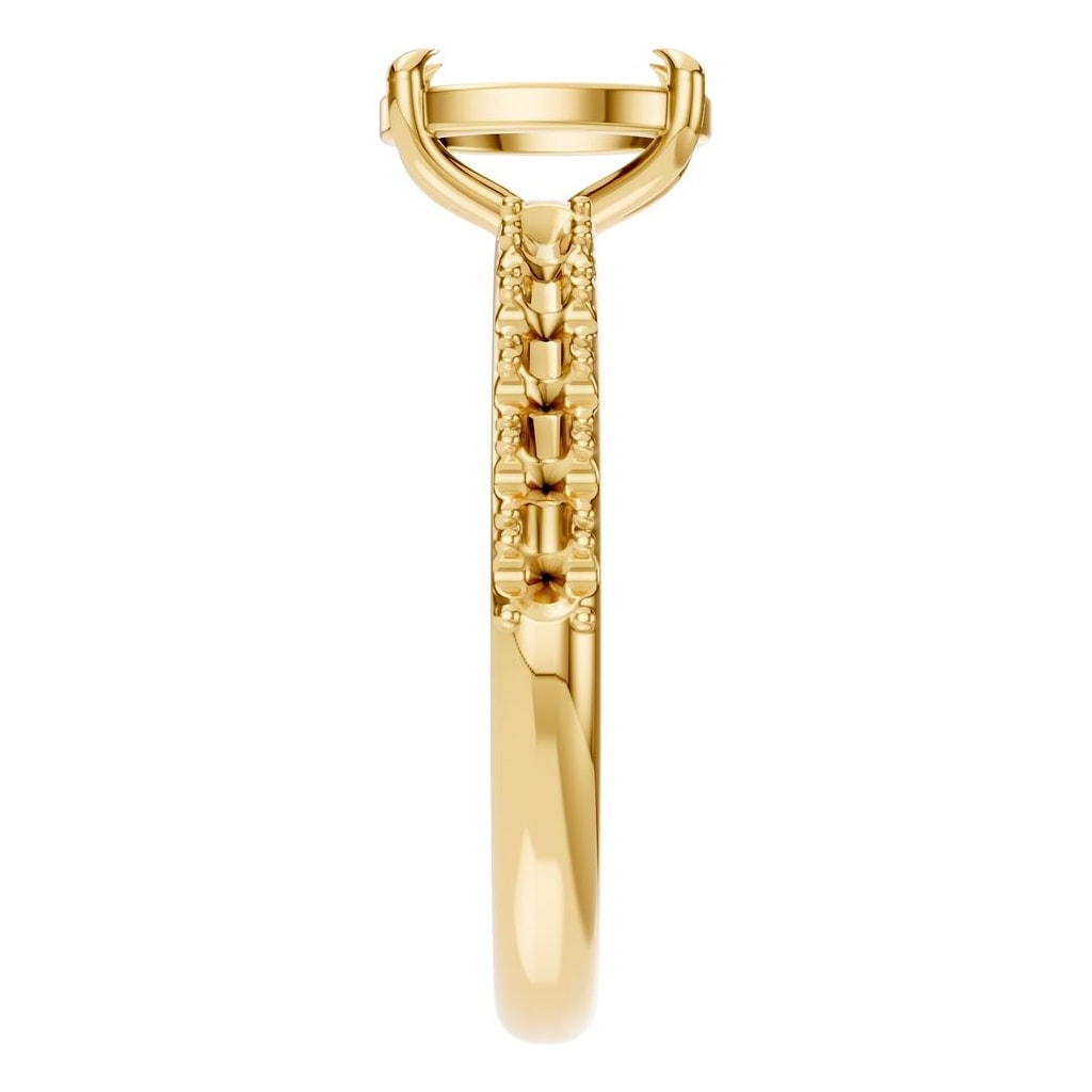 RI-4945 Yellow Gold Ring UNSET - Side View