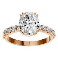 RI-4945 Rose Gold Ring SET - Front View