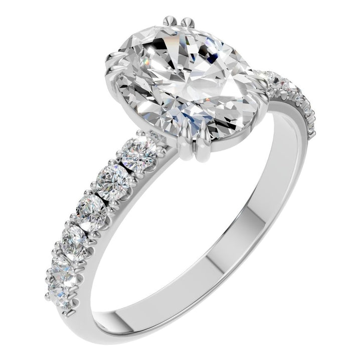 Accented Solitaire Ring Mounting - Oval 9x7mm