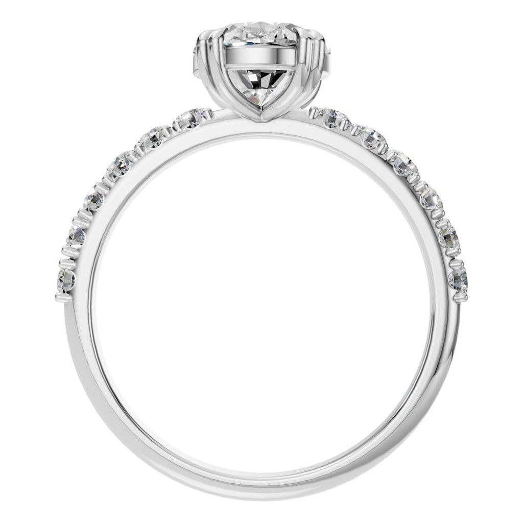RI-4945 White Gold Ring SET - Top View