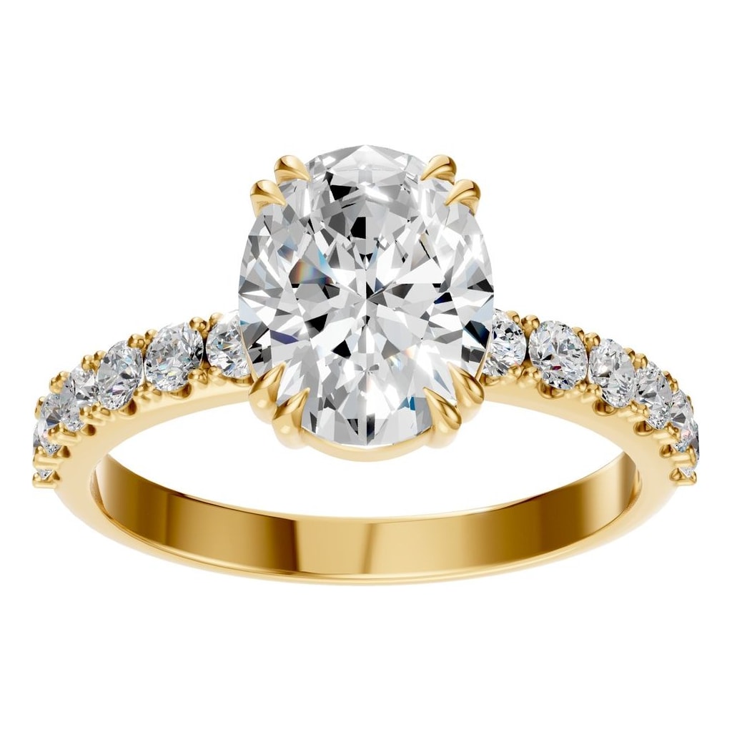 RI-4945 Yellow Gold Ring SET - Front View