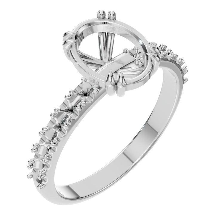 Accented Solitaire Ring Mounting - Oval 9x7mm