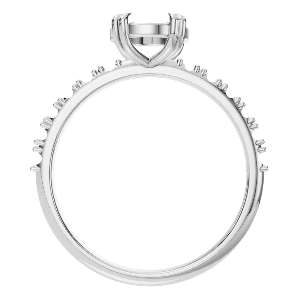 RI-4945 White Gold Ring UNSET - Top View