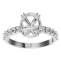RI-4945 White Gold Ring UNSET - Front View