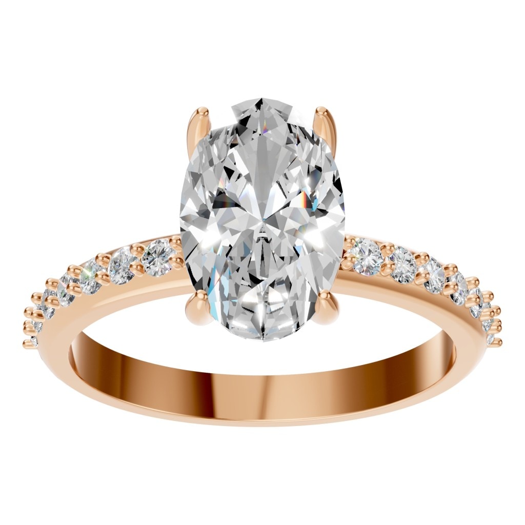 RI-4945 Rose Gold Ring SET - Front View