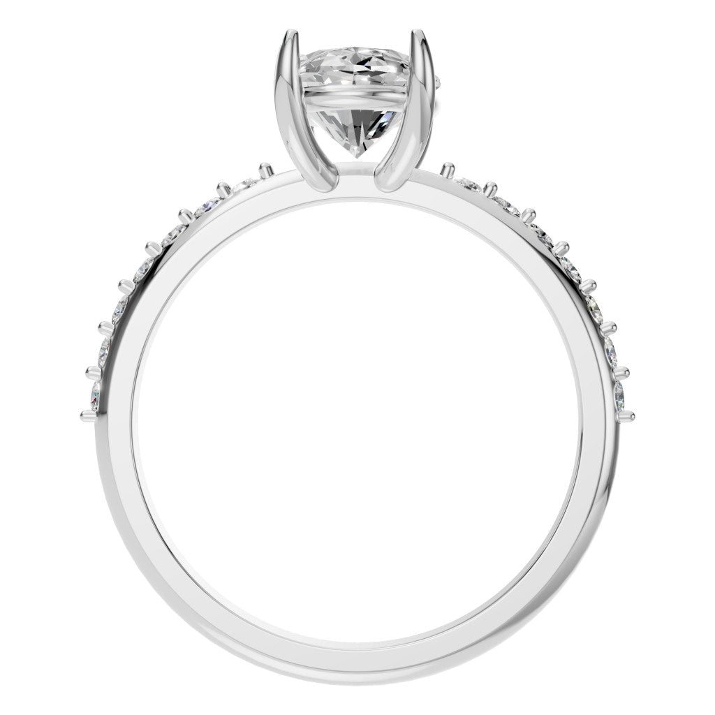 RI-4945 White Gold Ring SET - Top View