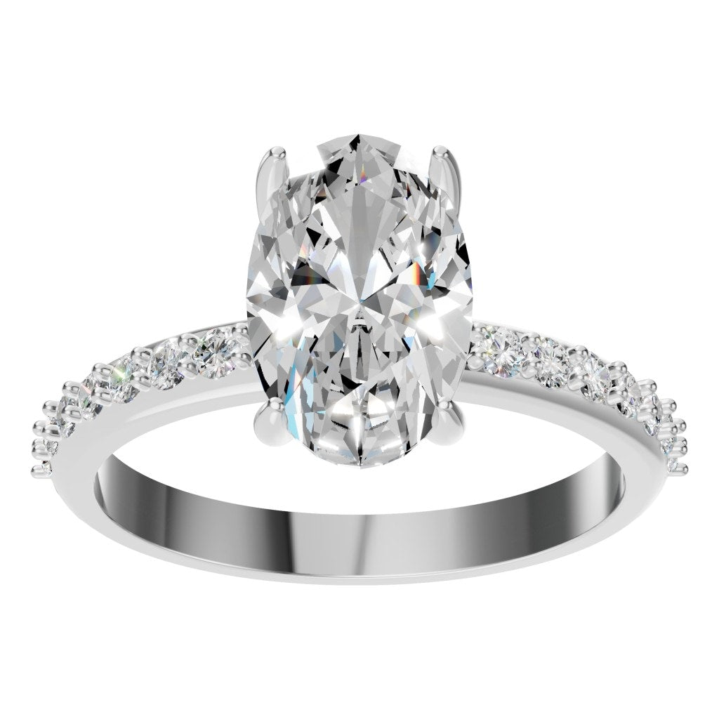 RI-4945 White Gold Ring SET - Front View